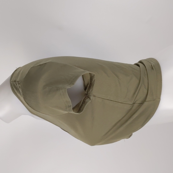 Valleygirl Top Size Med Khaki Green Short Sleeve Crop Ribbed Button Tie-up NEW - Picture 8 of 14